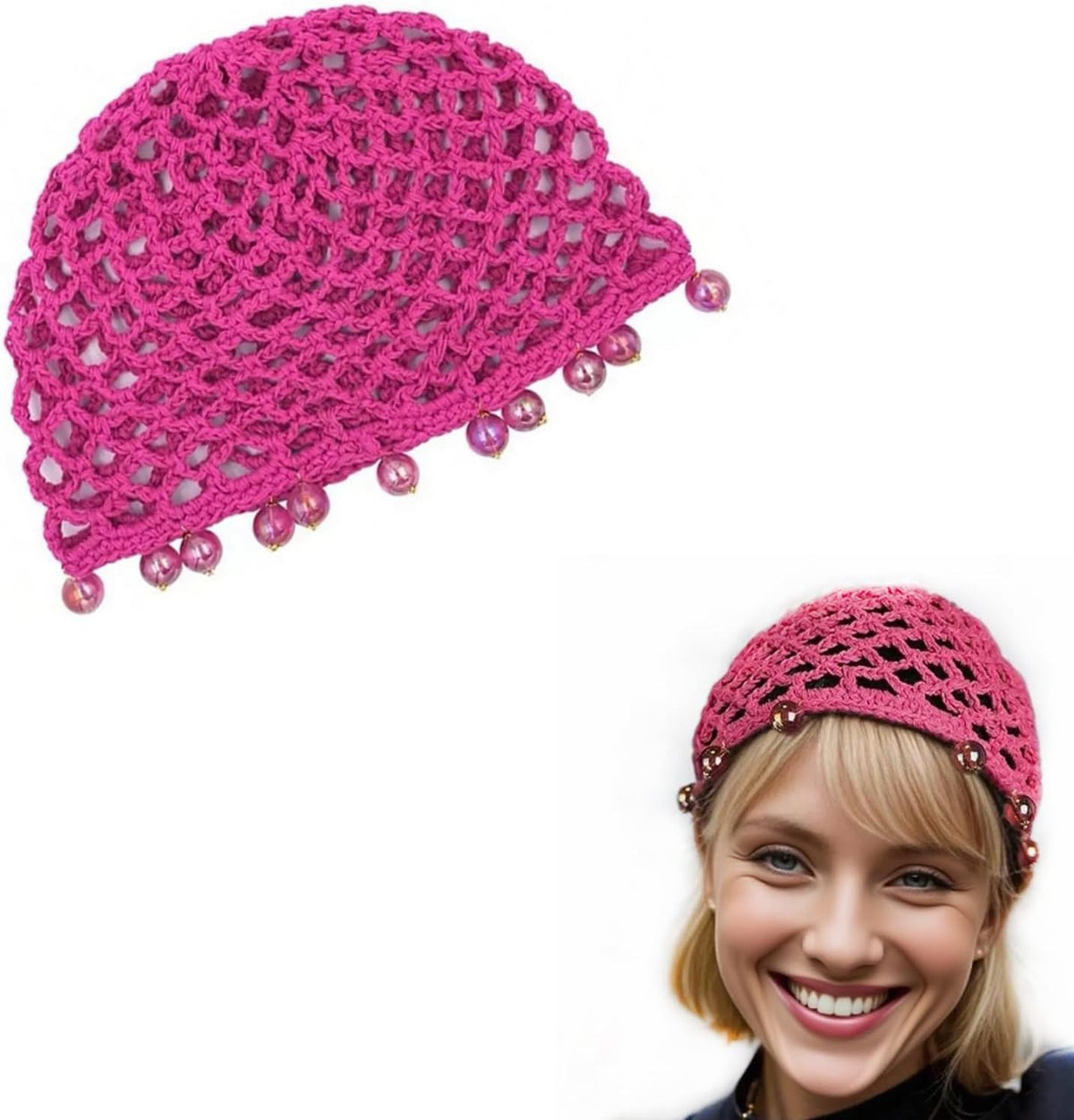iRIIRIO 1 gorra de ganchillo para mujer, diseño de calavera con cue...