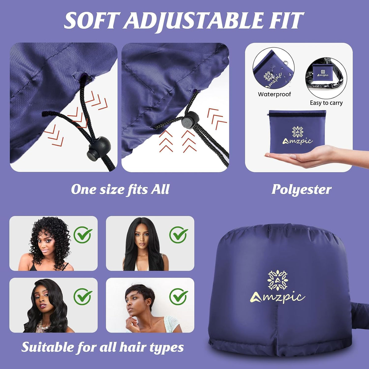 Accesorio para secador de pelo de capó, suave, ajustable, extra gra...