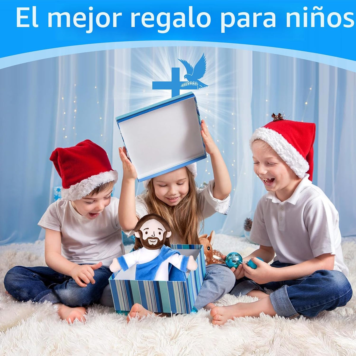 Enryounr Jesús de peluche, muñeco de peluche religioso con túnica a...