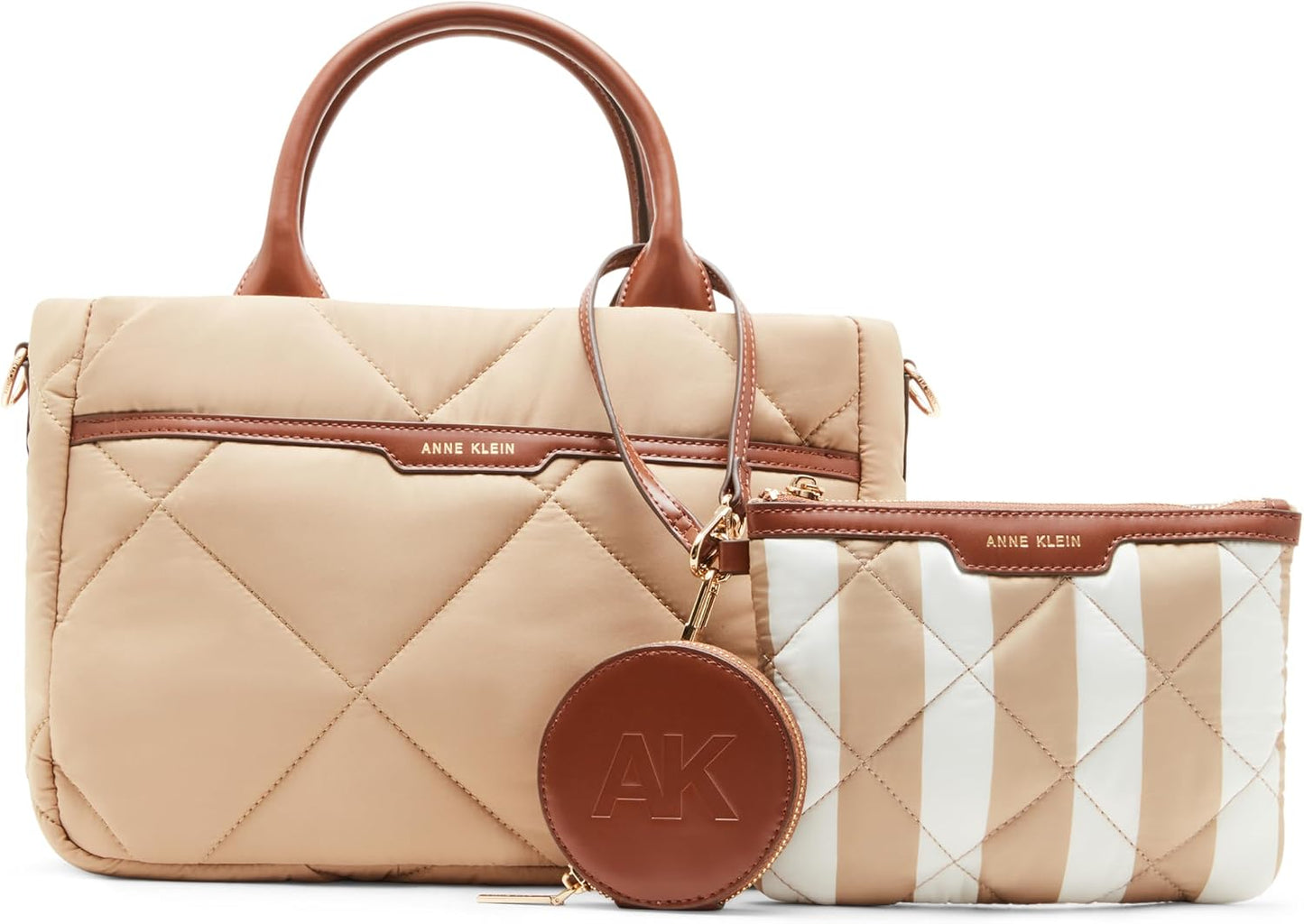 Anne Klein Bolso satchel Anne Klein Ew de nailon acolchado para muj...