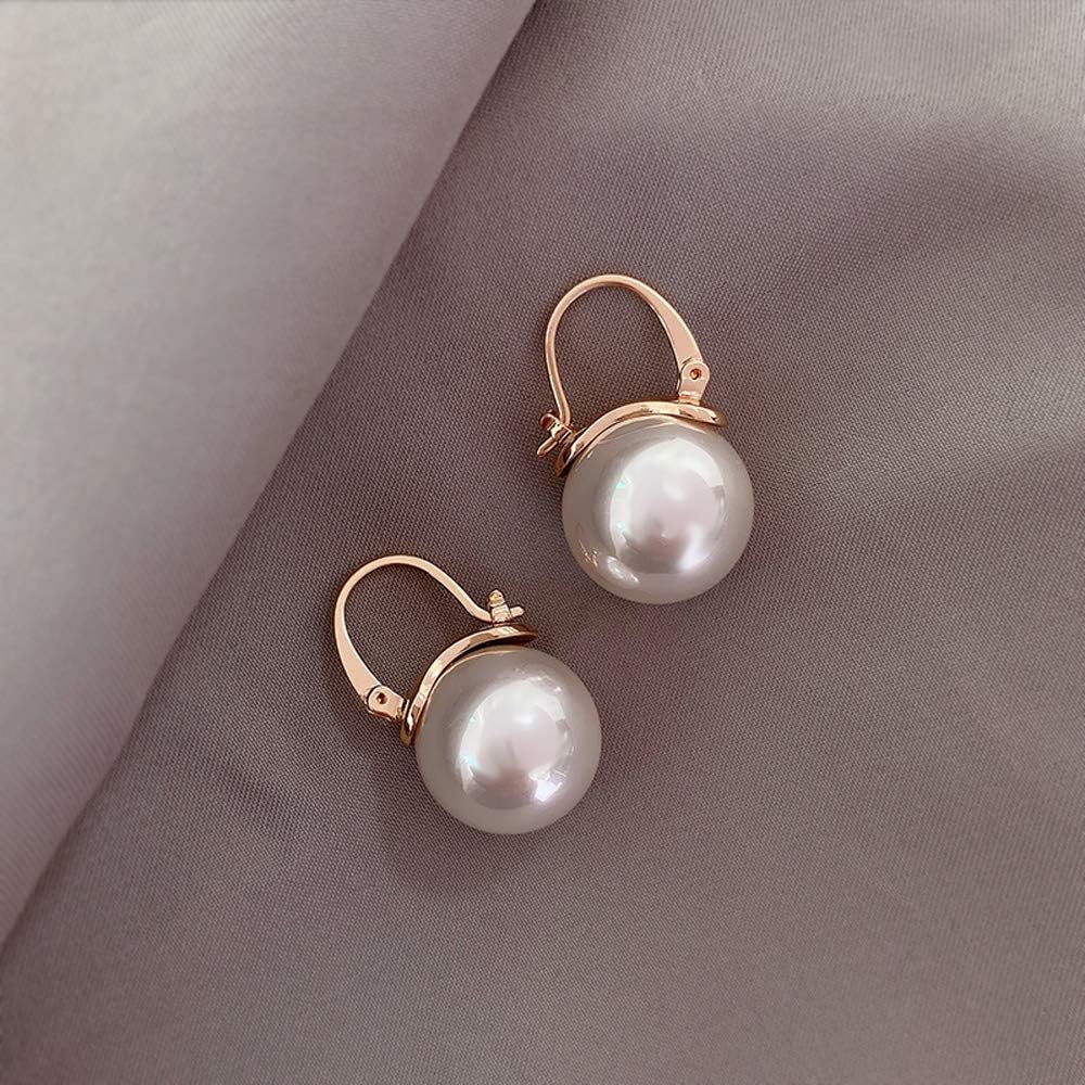OwMell Elegantes Pendientes Colgantes de Plata de Ley 925 con Perla...