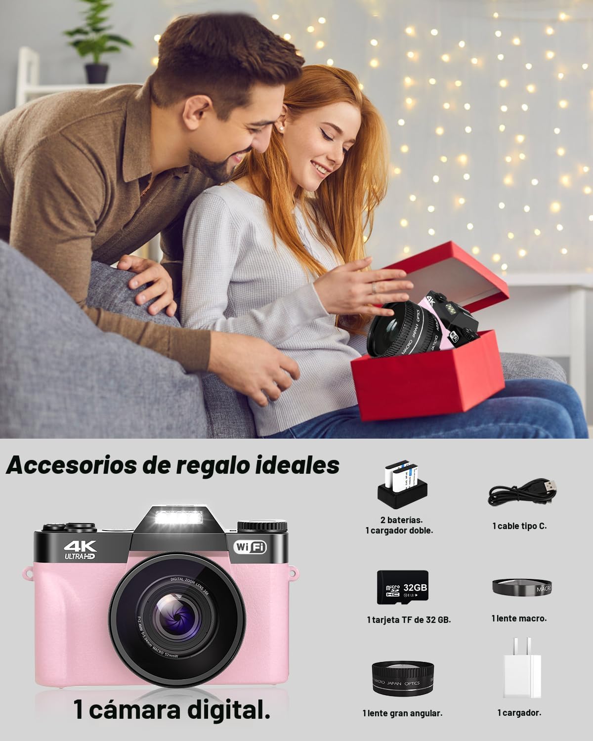 2024 Actualización VJIANGER Cámara Digital para Fotografía y Videob...