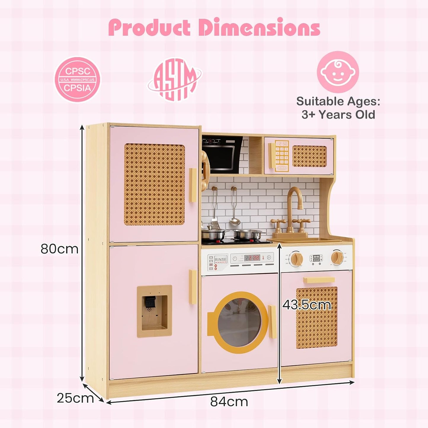 Costzon Juego de cocina para niños, juguete Montessori de madera pa...