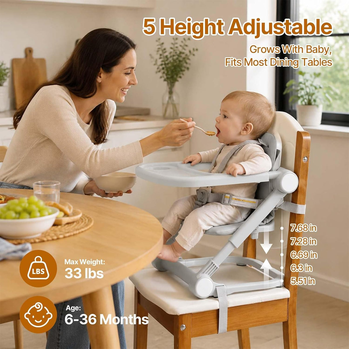 Cutebeams Asiento elevador para niños pequeños para silla de cocina...