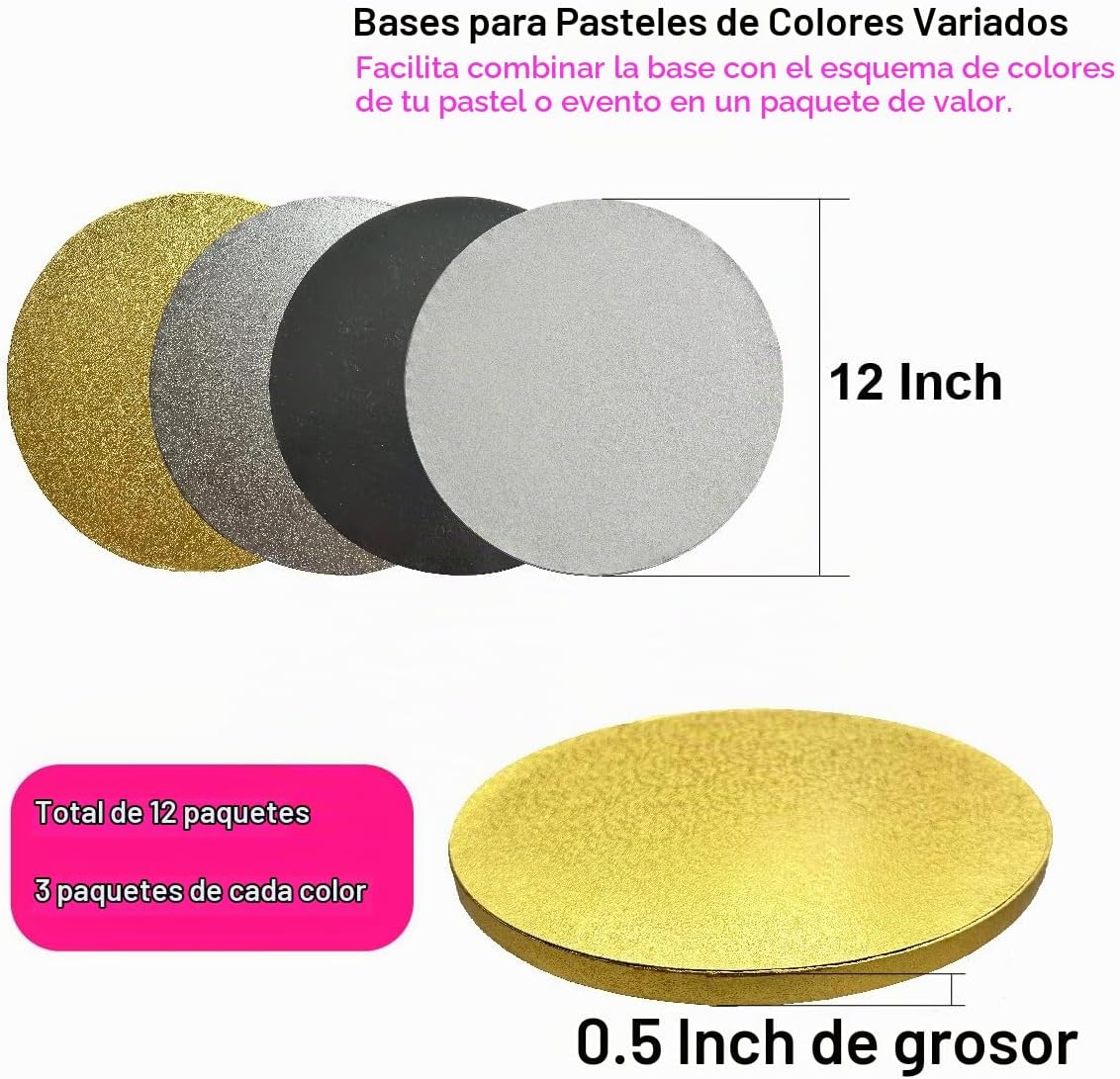 ANSSDO - Tableros redondos de cartón grueso para tartas (12 pulgada...