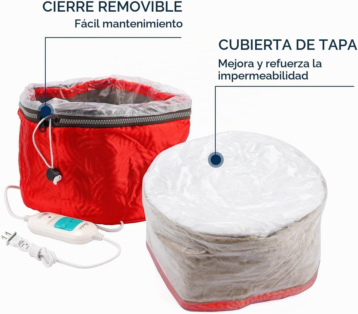 Gorra de vapor eléctrica para el cabello con control de temperatura...