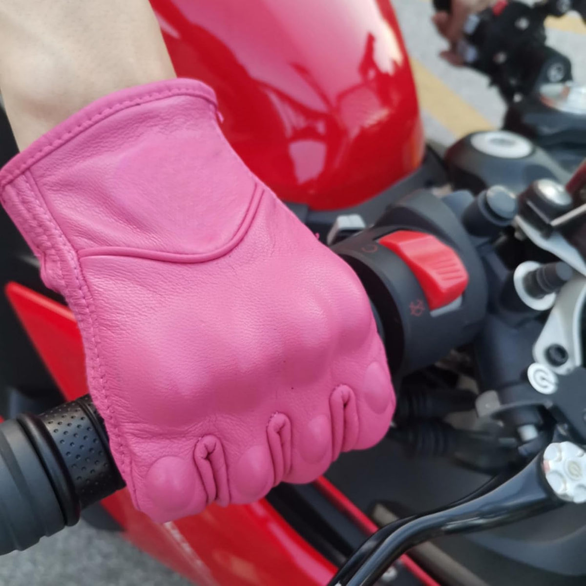 shamofeng Guantes de cuero para motocicleta con pantalla táctil de...