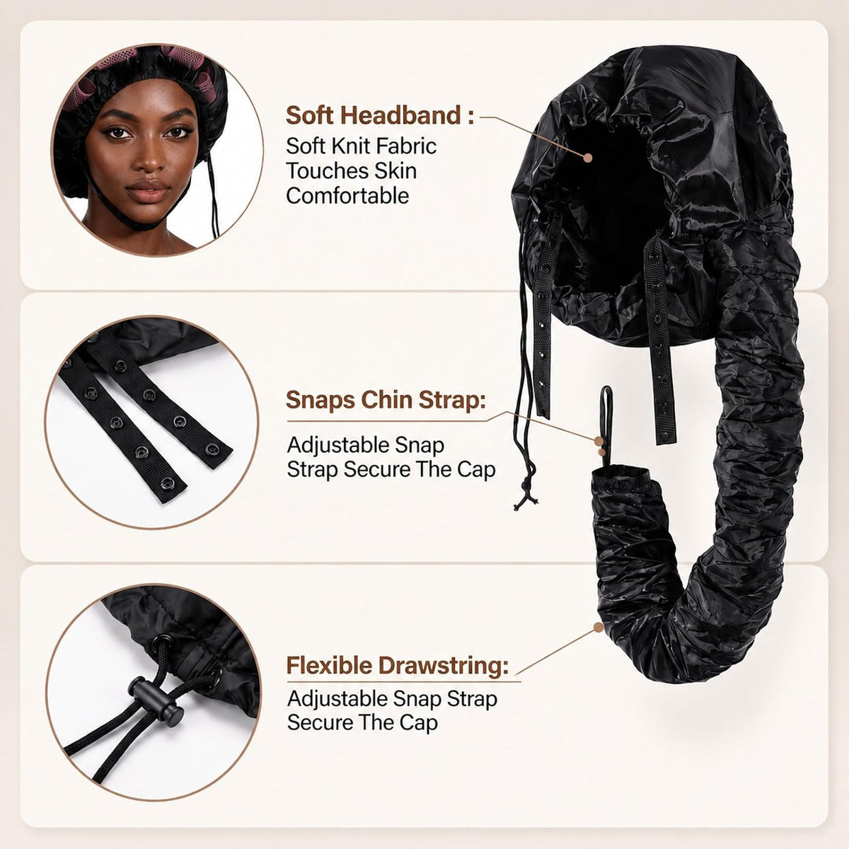 Lnidpd Gorro para secador de pelo con capucha, accesorio para capó,...