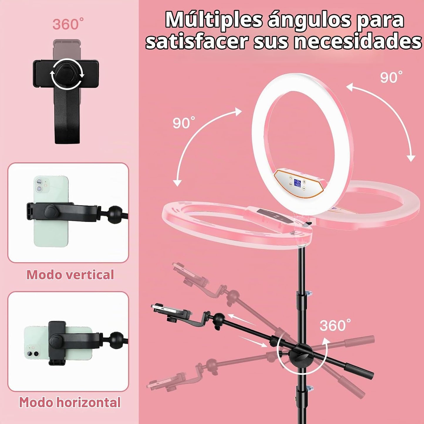 Kit de Luz de Anillo con Soporte de 22 Pulgadas: Luz de Anillo Prof...