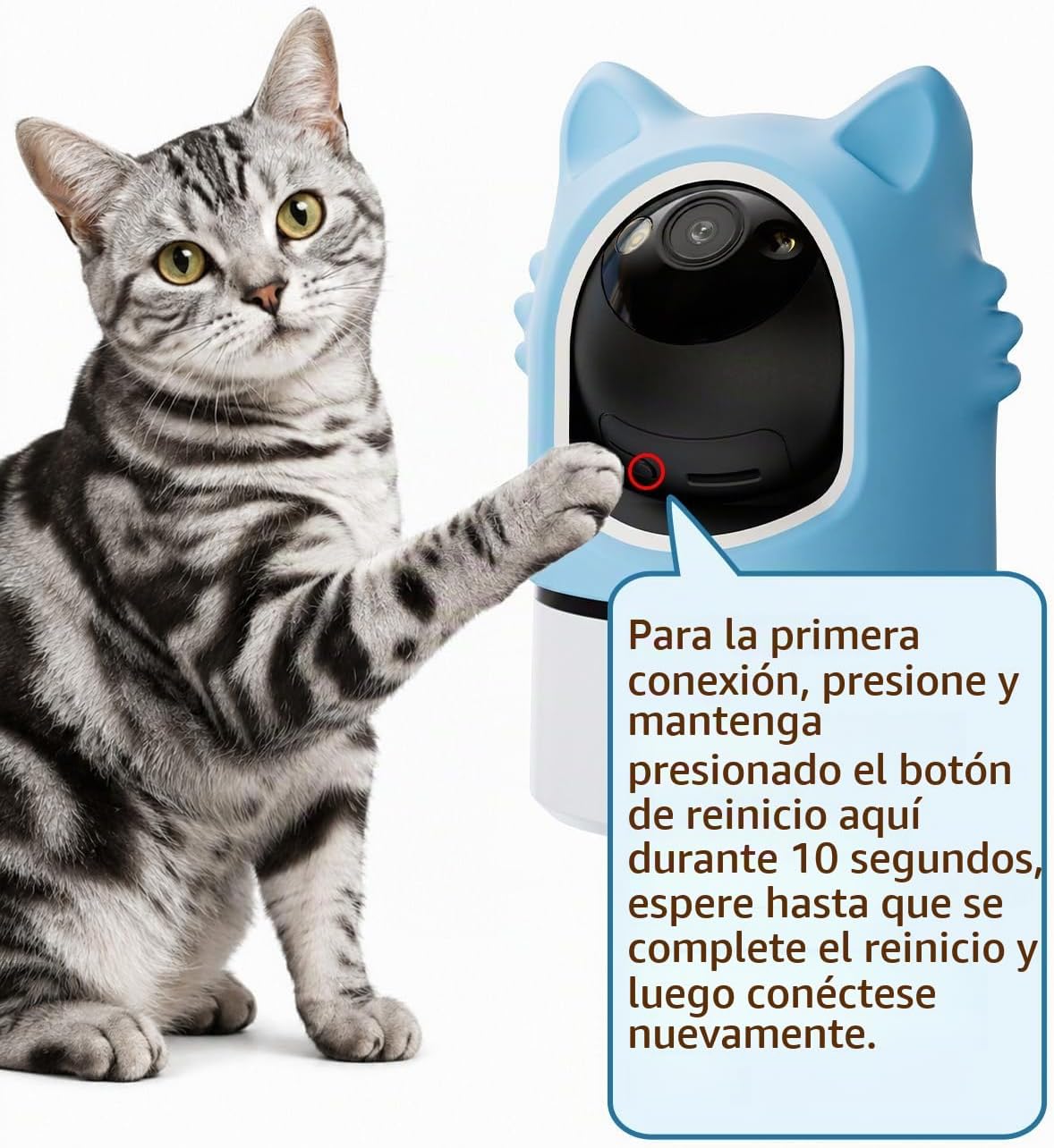 ALIOBC Cámara para mascotas con aplicación de teléfono, seguimiento...