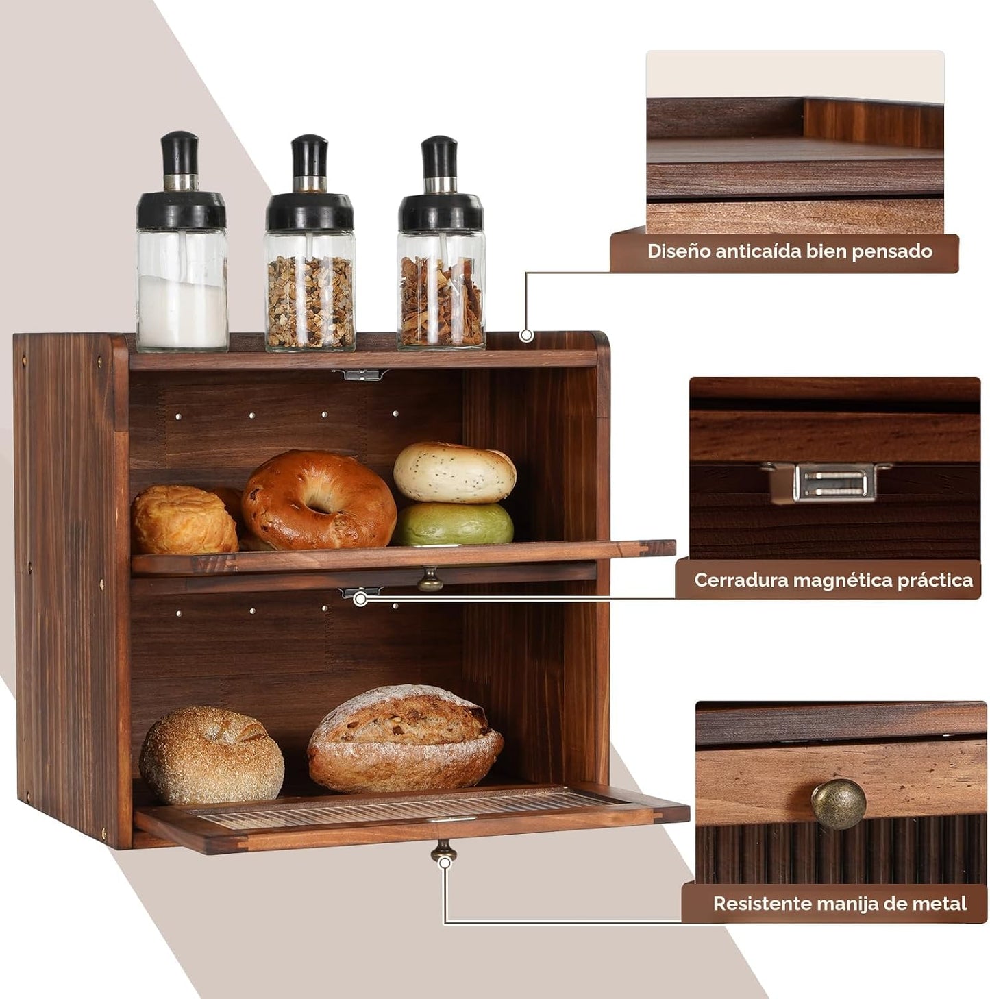 Sunhoo Panera para encimera de cocina, contenedor de almacenamiento...