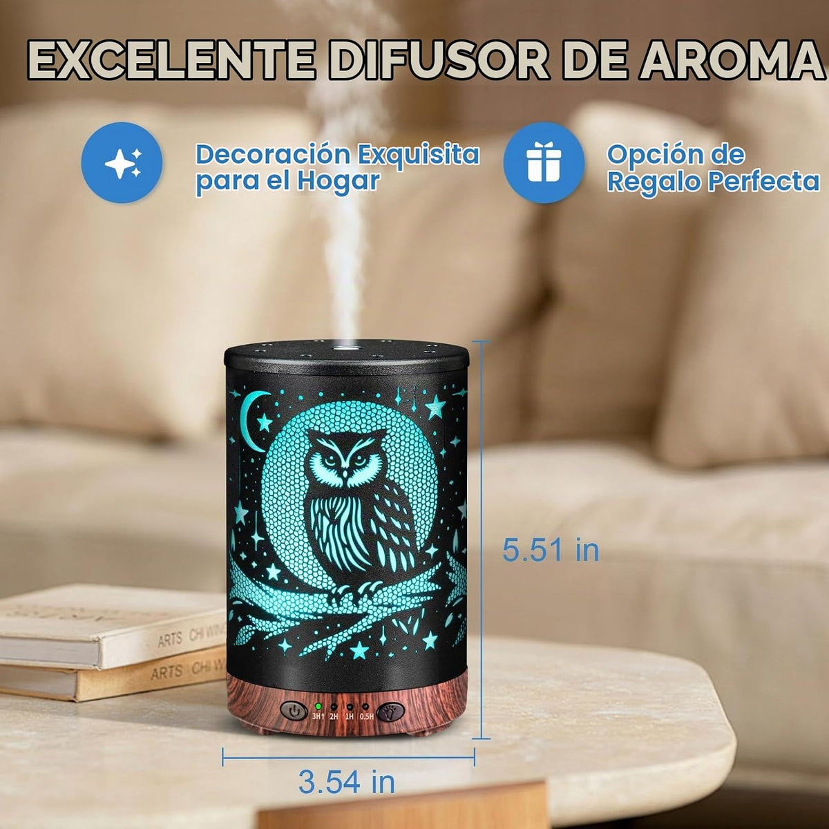 JOYOLO Difusor de aceite esencial de metal para aromaterapia, difus...