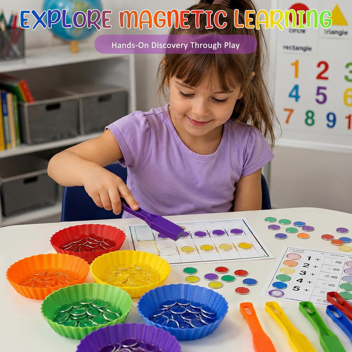 Teyva Daily 30 Varitas magnéticas de bingo de 7.87 pulgadas con 100...