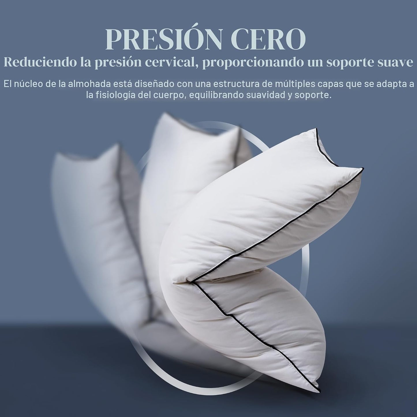 Mosluna Almohadas Planas de Plumón de Pluma Almohadas para Dormir T...