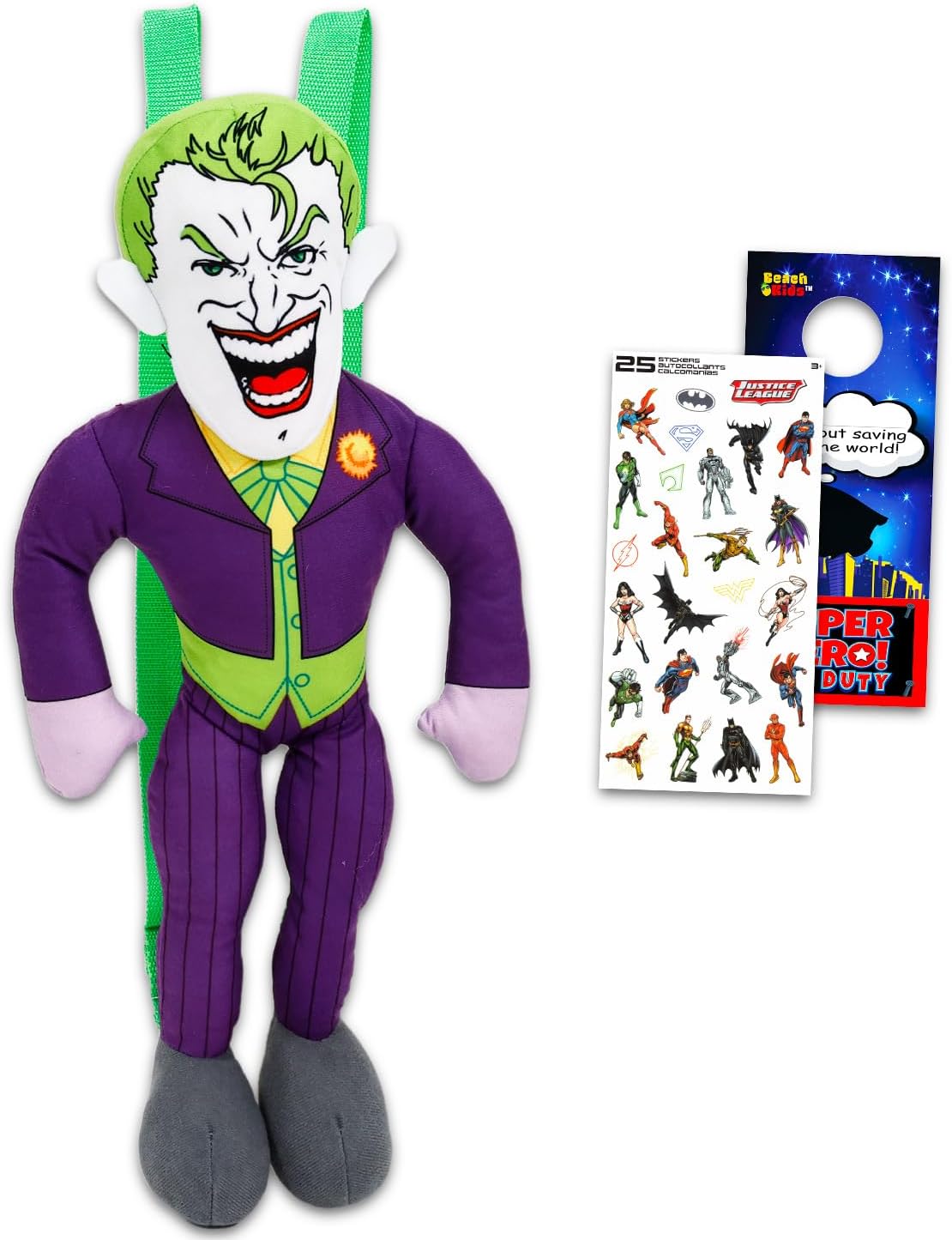 DC Comics Batman The Joker - Juego de mochila de peluche con muñeco...