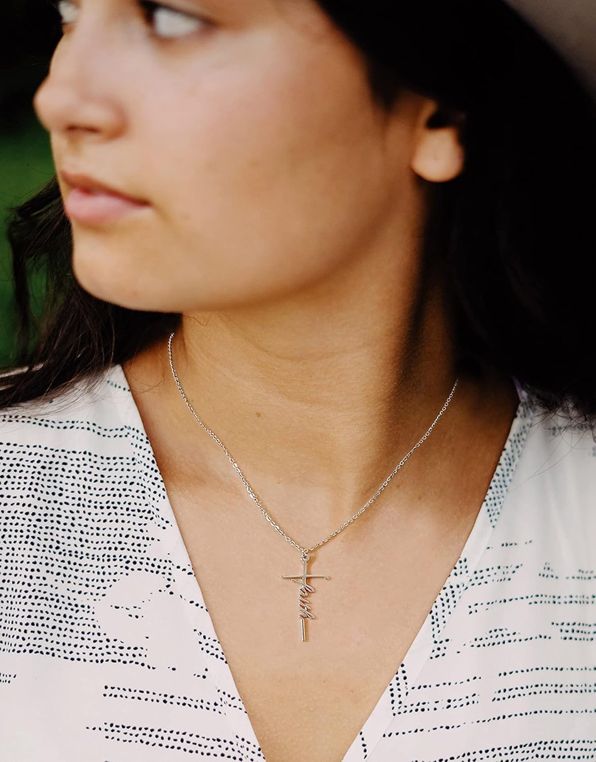Lcherry - Collar de cruz de fe para regalo religioso cristiano para...