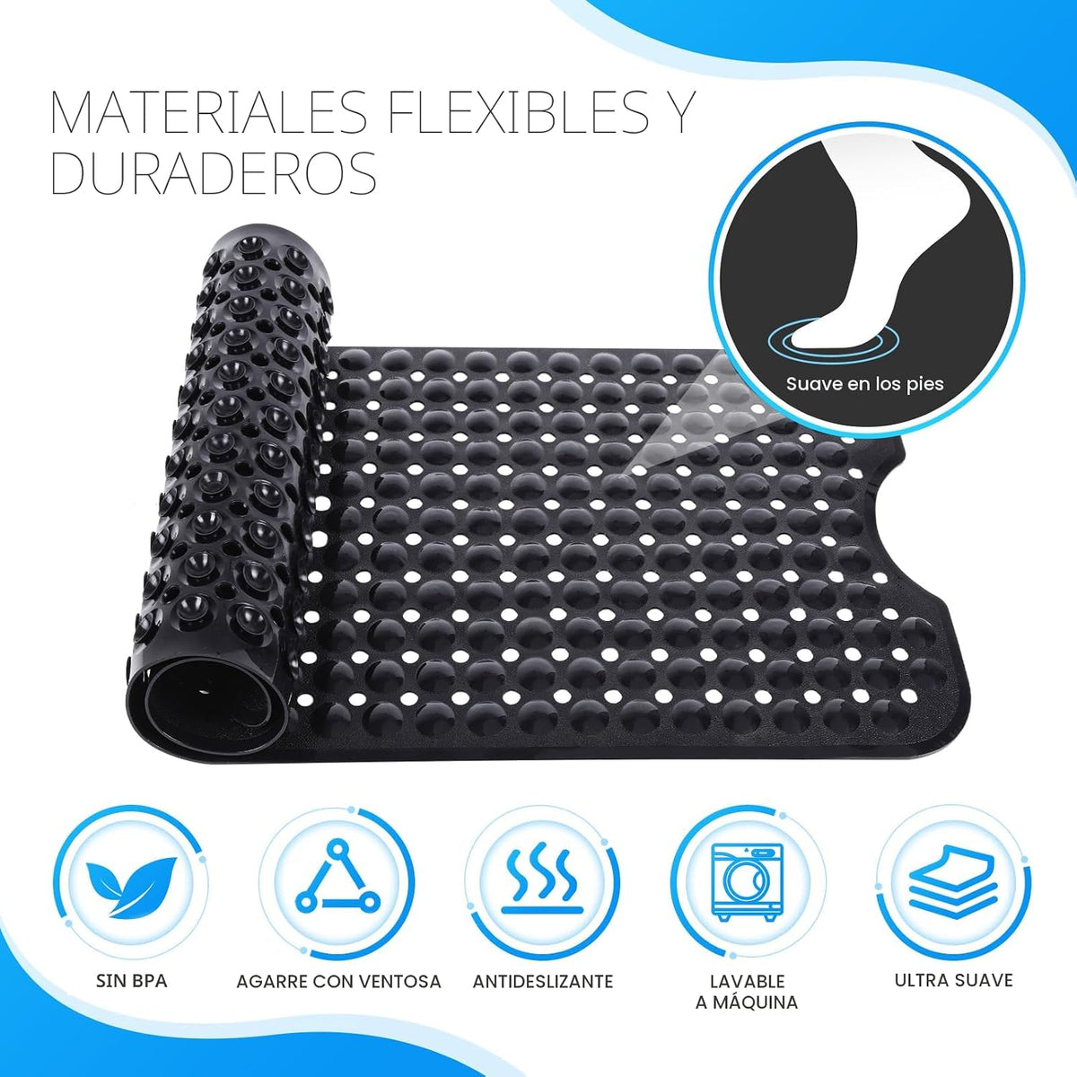 Linoows - Alfombrillas para bañera y ducha, 40x16 pulgadas extra gr...