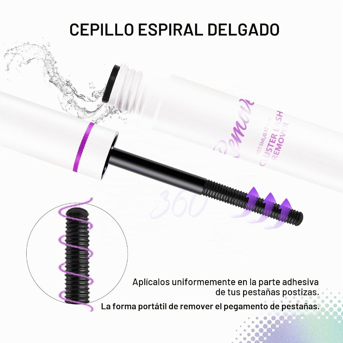 Removedor de pegamento de pestañas para racimos de pestañas, remove...