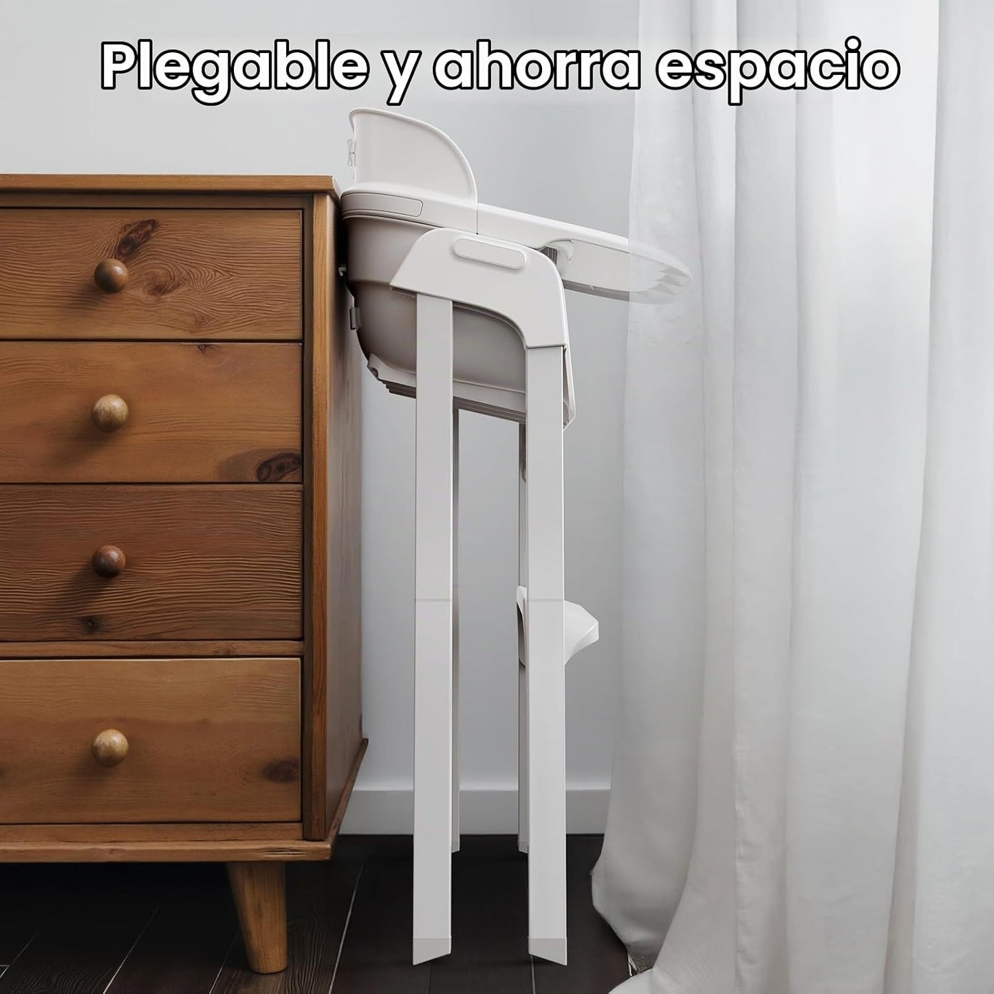 Fodoss Sillas altas plegables 4 en 1 para bebés y niños pequeños co...