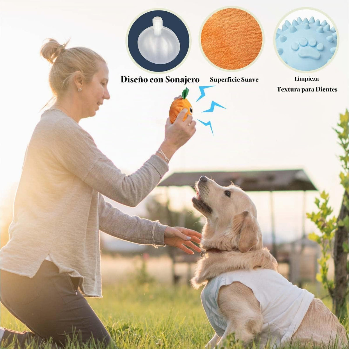 MewaJump - Juguete masticable para perros con pelota, juguete chirr...