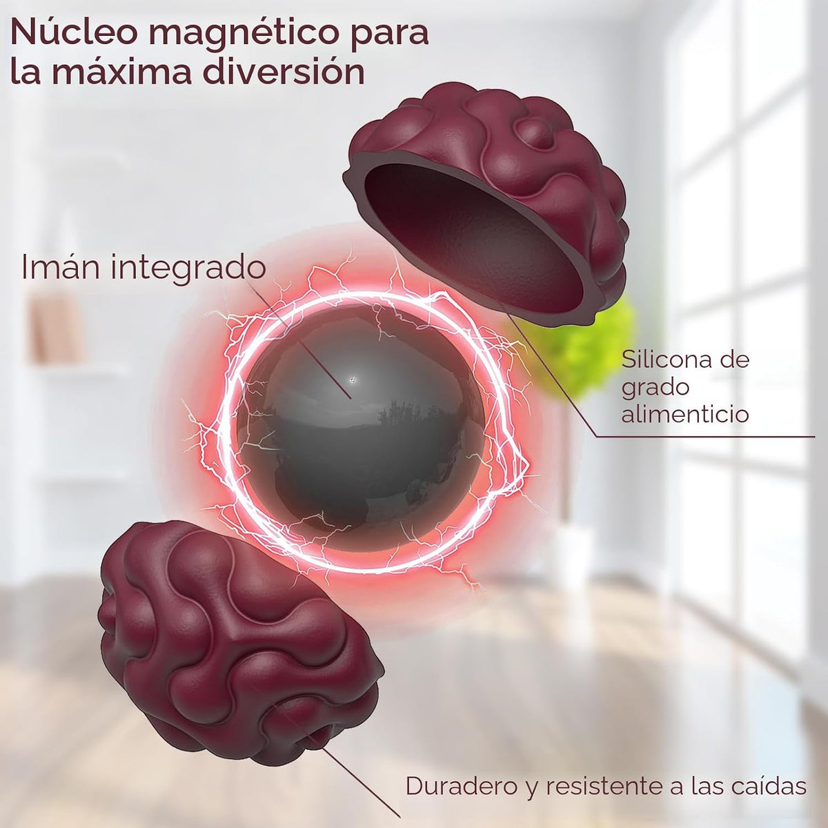 Bolas magnéticas de silicona, juguetes antiestrés para adultos y ad...