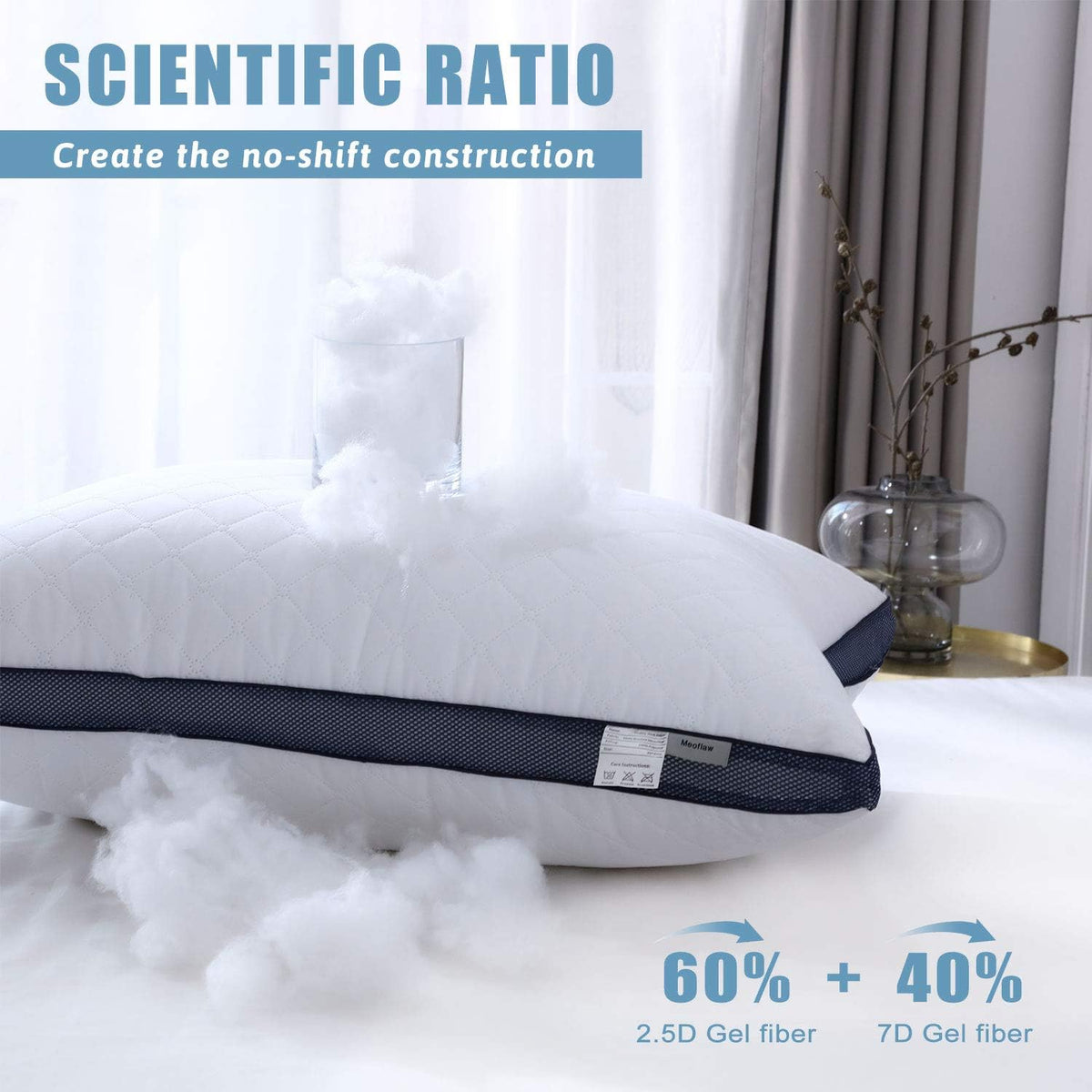 Meoflaw Almohadas para dormir (paquete de 4), almohadas de hotel de...