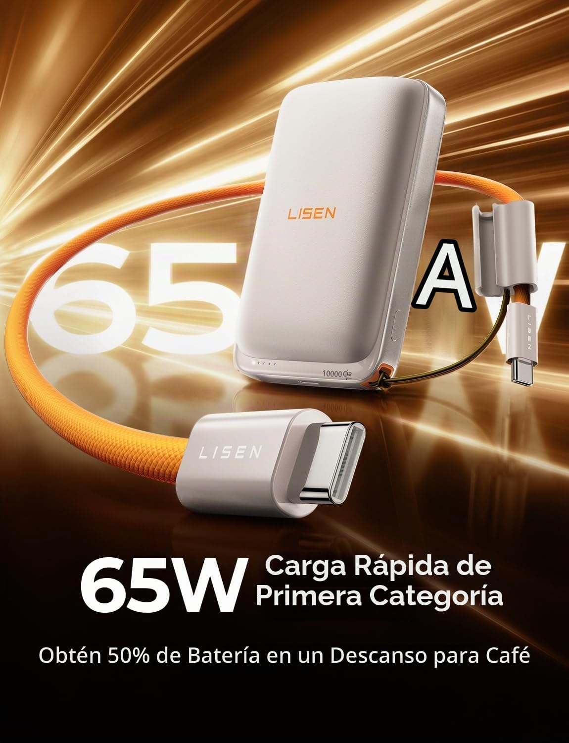 LISEN Cargador portátil magnético para iPhone 10000mAh | QI2.2 Carg...