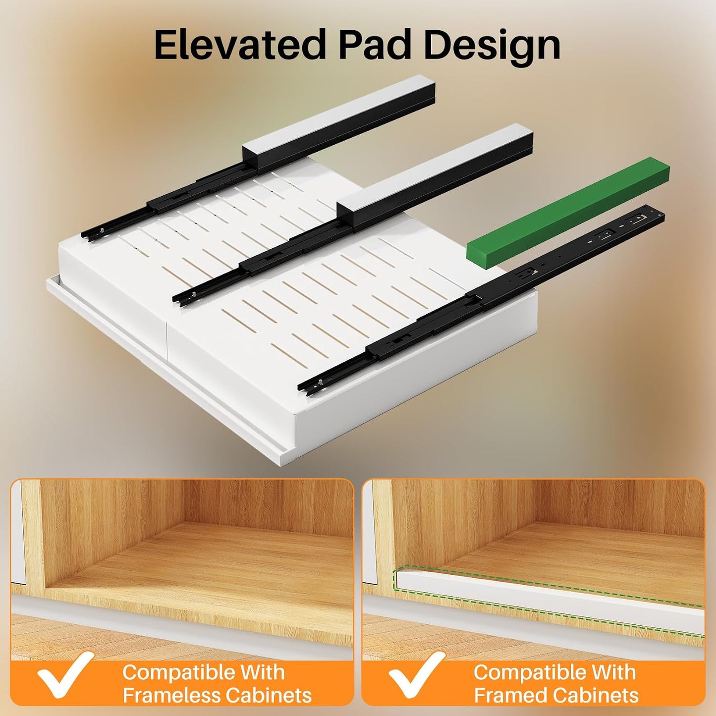 Organizador de gabinete extraíble, 1 paquete expandible (13.6"-...