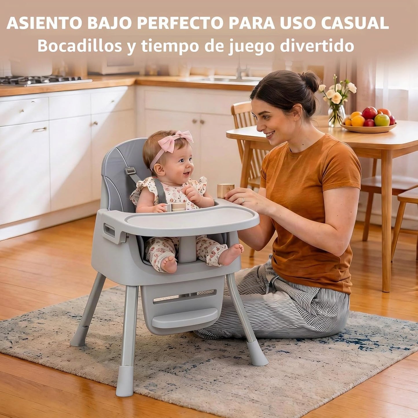 Silla Alta Portátil para Bebés de Meses, Infantes y Niños Pequeños...