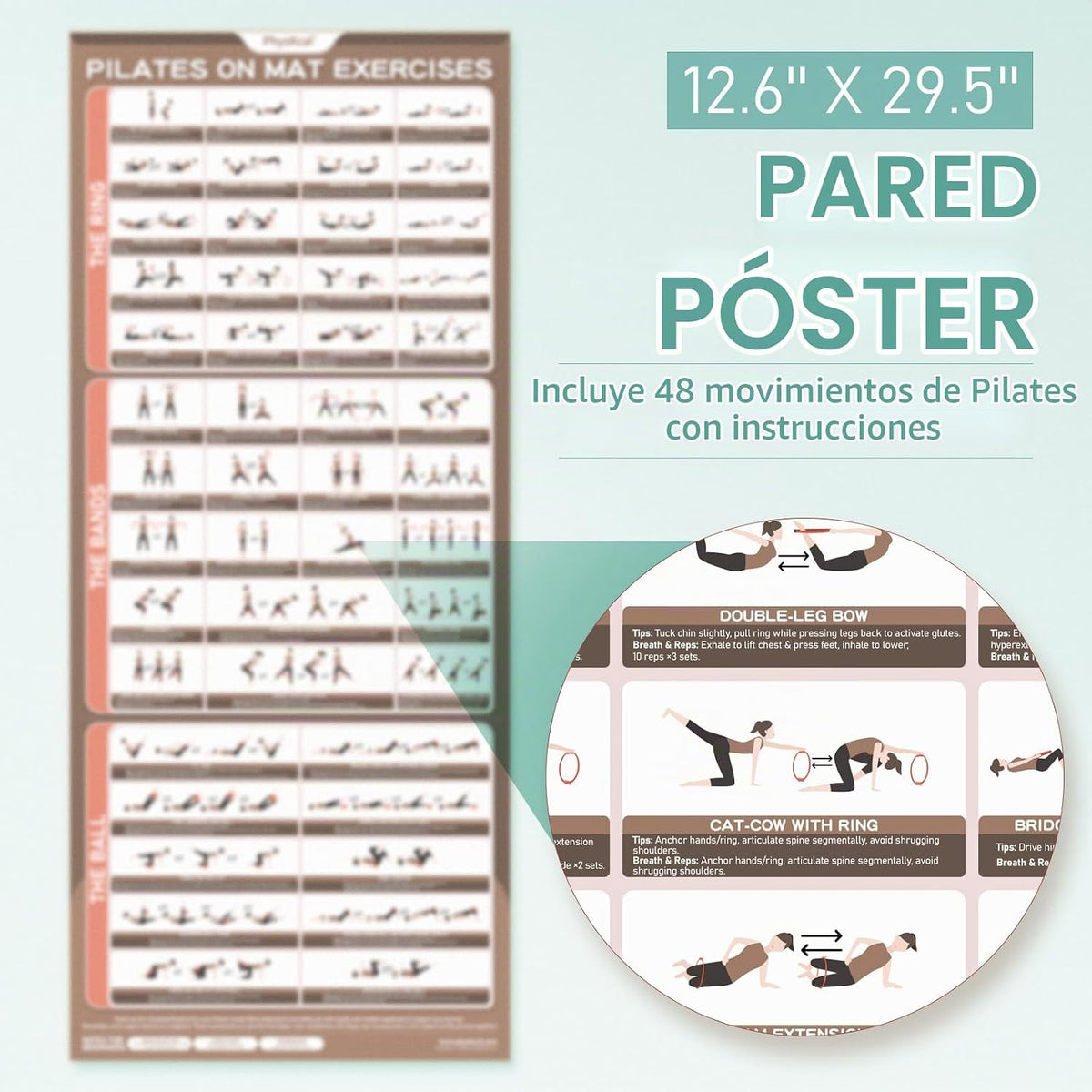 Kit de Pilates PhysKcal, anillo de pilates de 15 pulgadas con 1 bol...