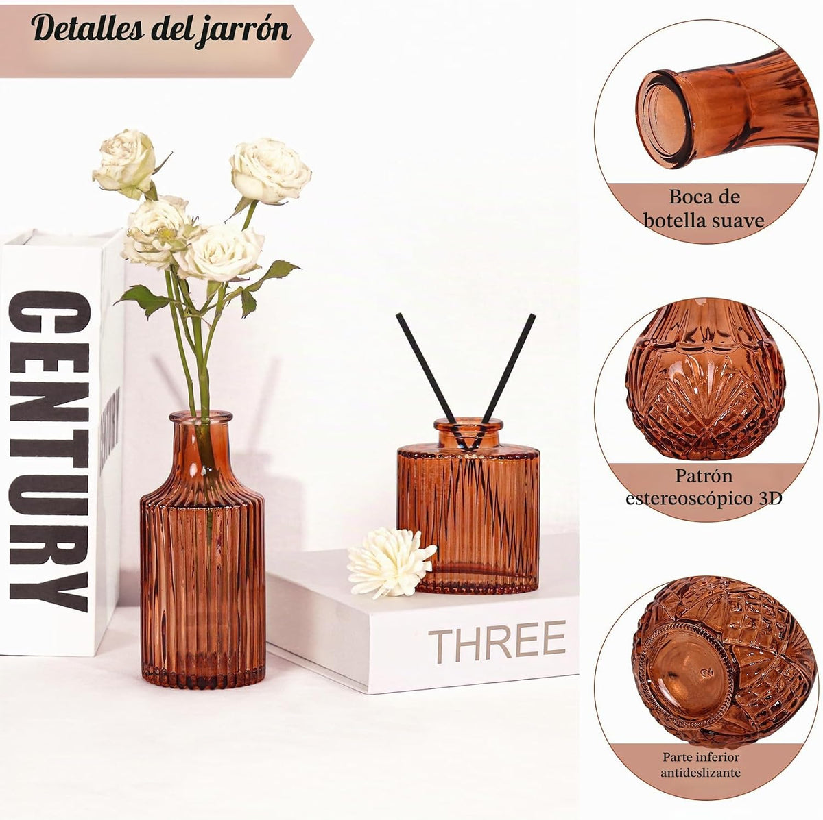 36 piezas de juego de jarrones de brotes pequeños botellas de vidri...