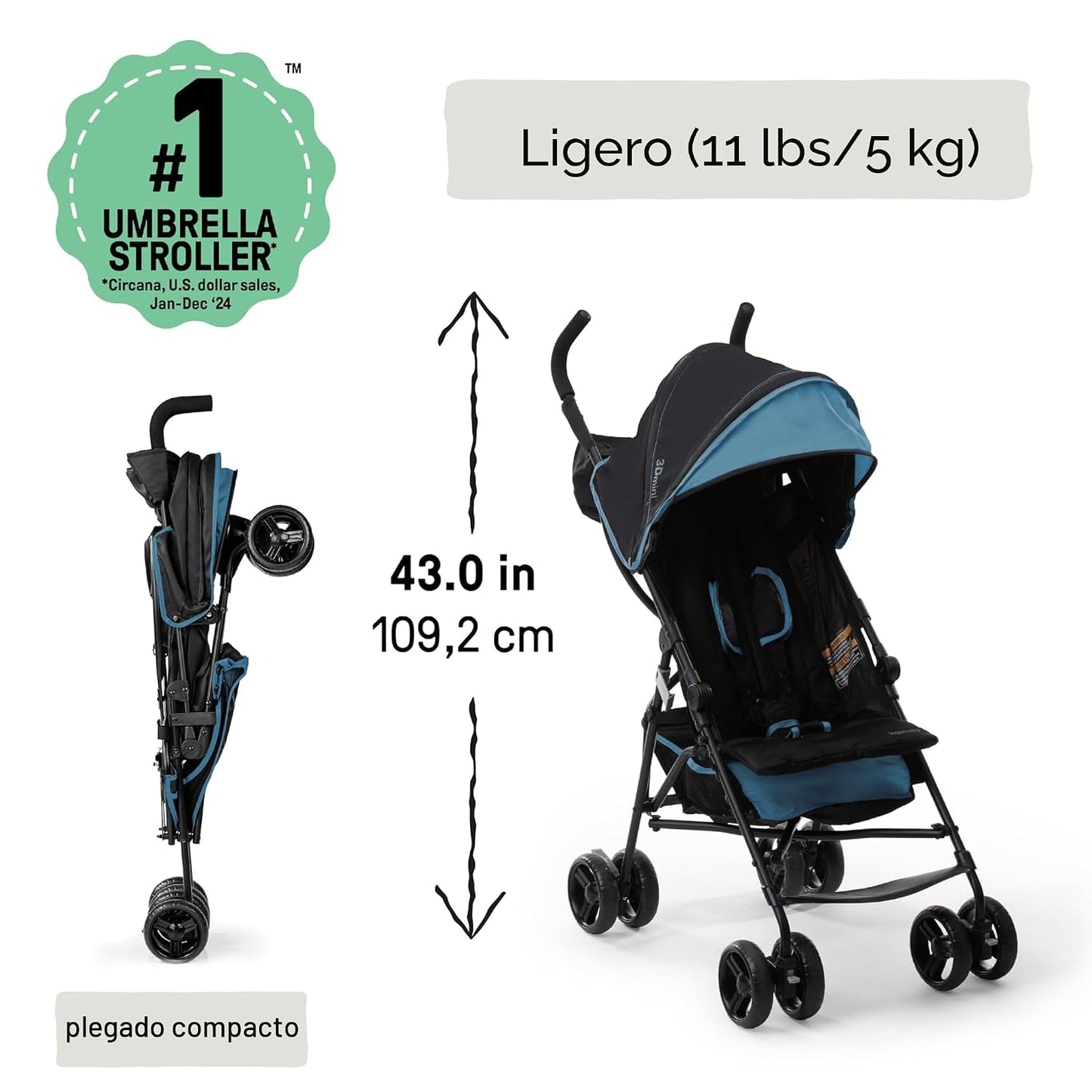 Cochecito Ingenuity 3D Mini Convenience - Cochecito ligero con pleg...
