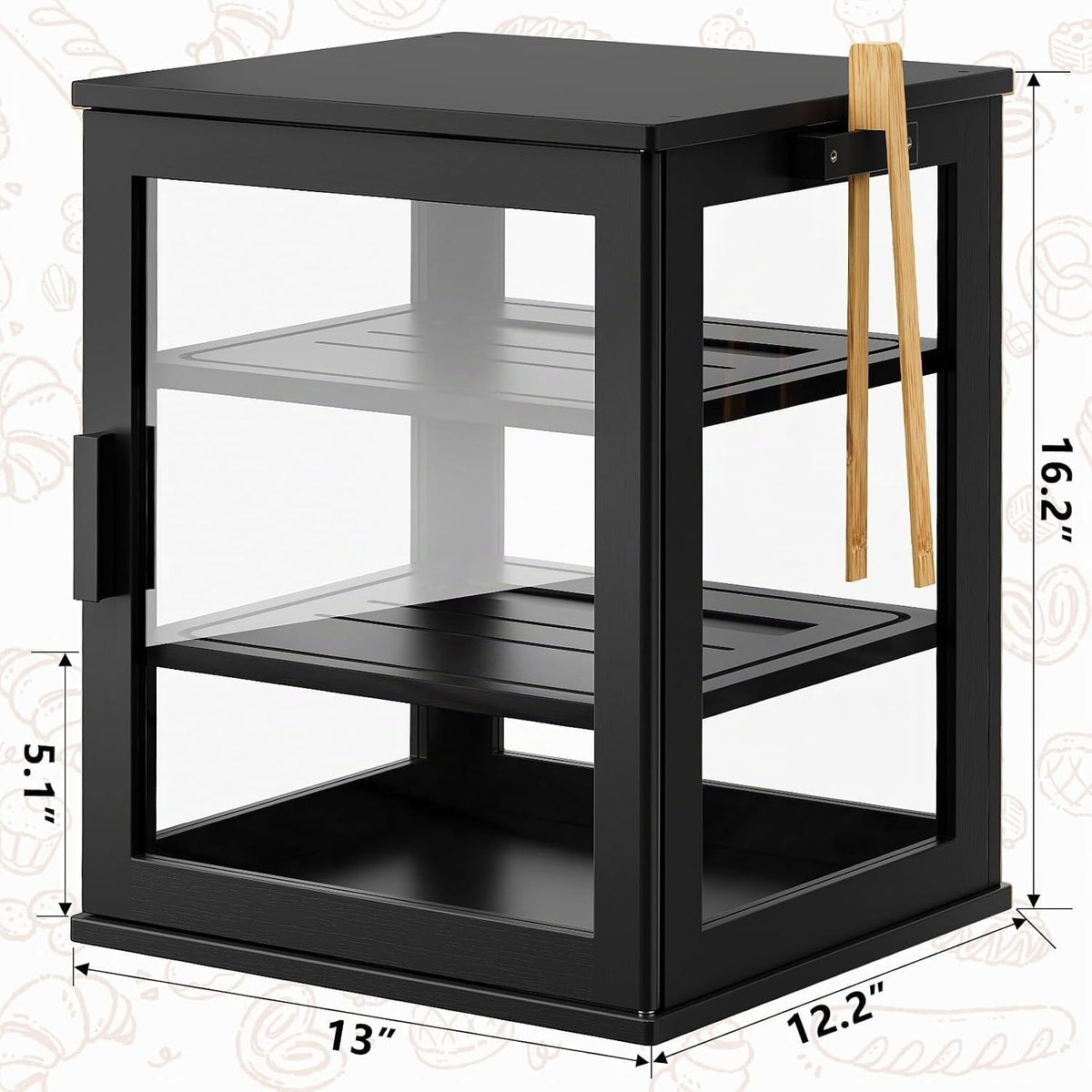 WOWLIVE Caja de pan para encimera de cocina, contenedor de almacena...