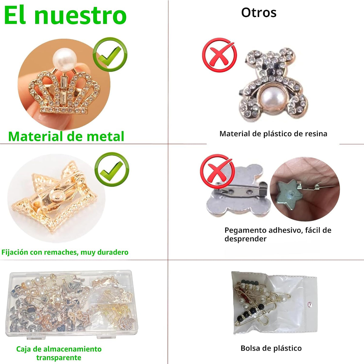 Kit de 72 dijes para calcetines Junk, broches y alfileres dorados p...