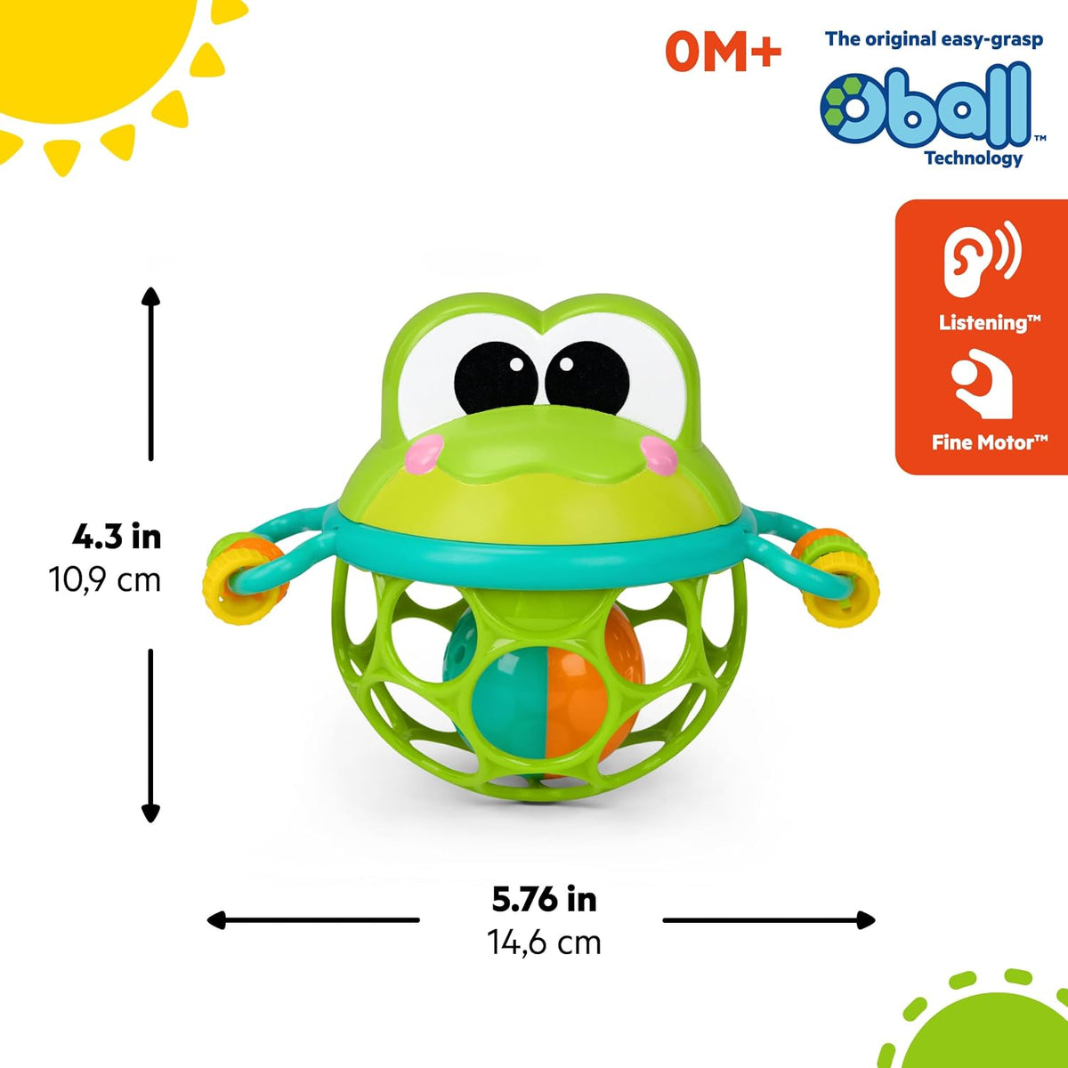 Oball Jingle &amp; Shake Pal de Bright Starts, sonajero de bebé de...