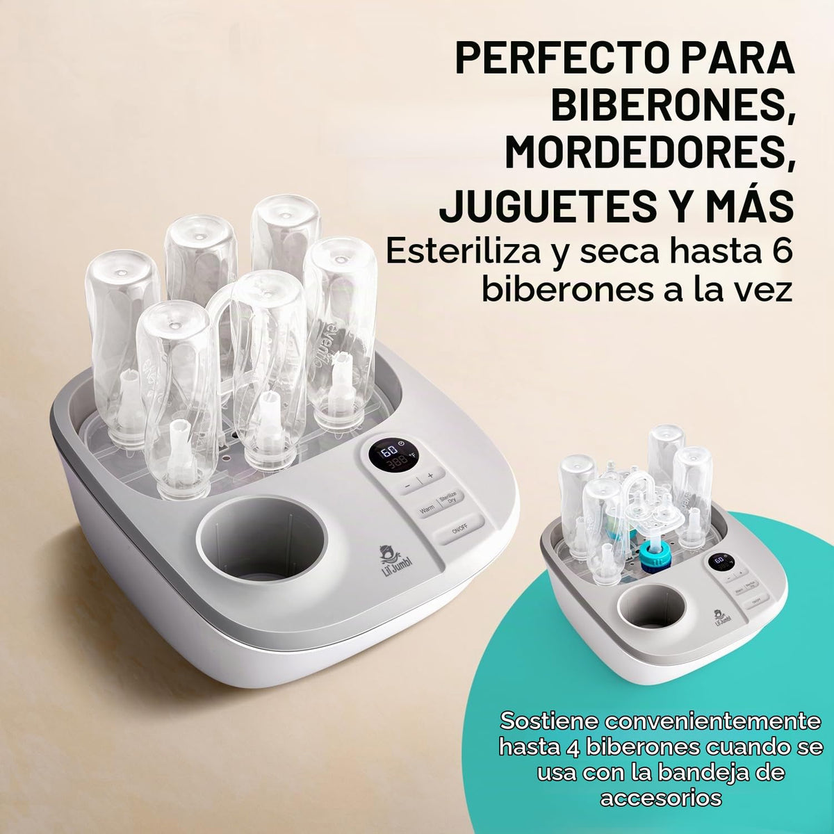 Lil' Jumbl Esterilizador y calentador de biberones 2 en 1 - Est...