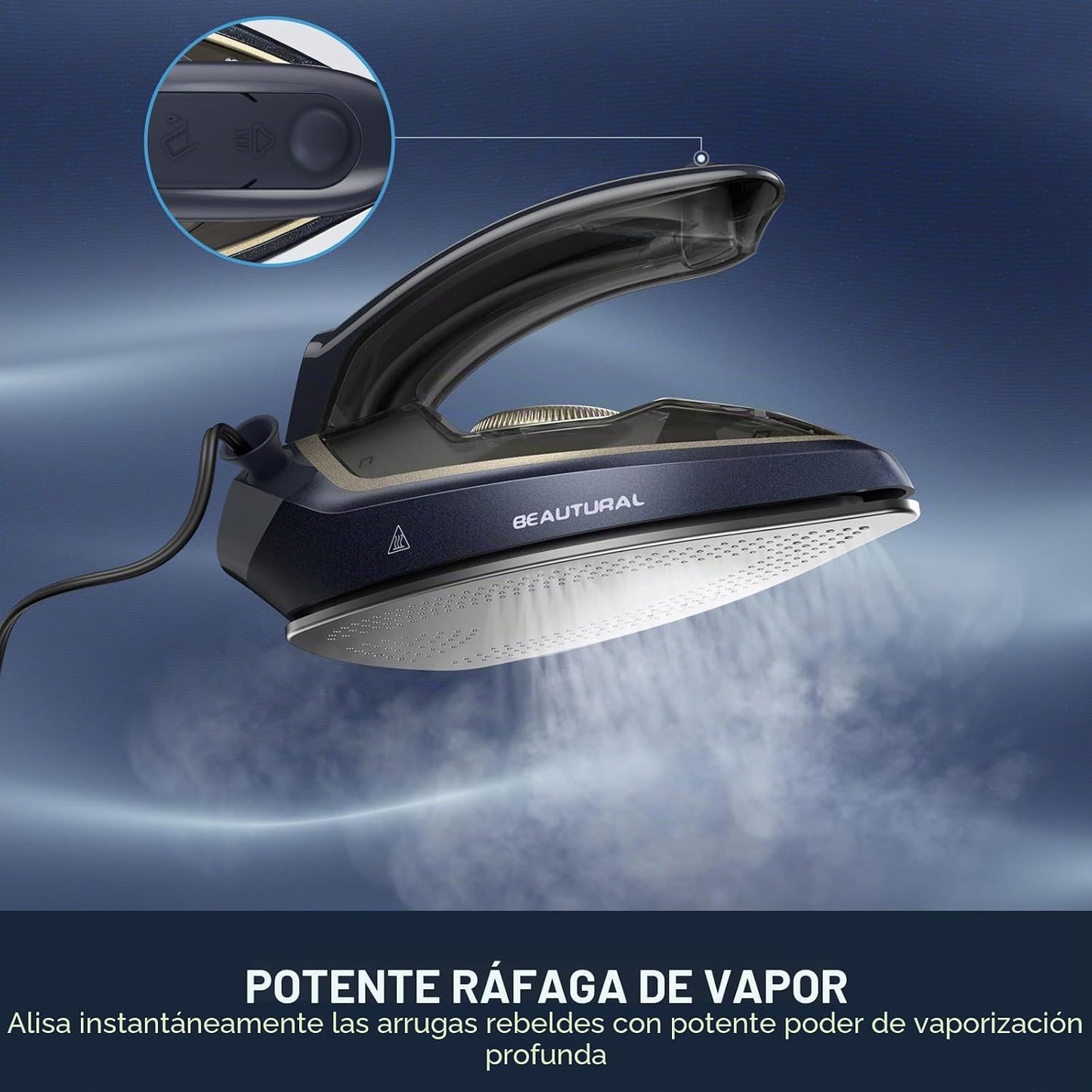BEAUTURAL Mini plancha de viaje para ropa con doble voltaje, 1000 v...
