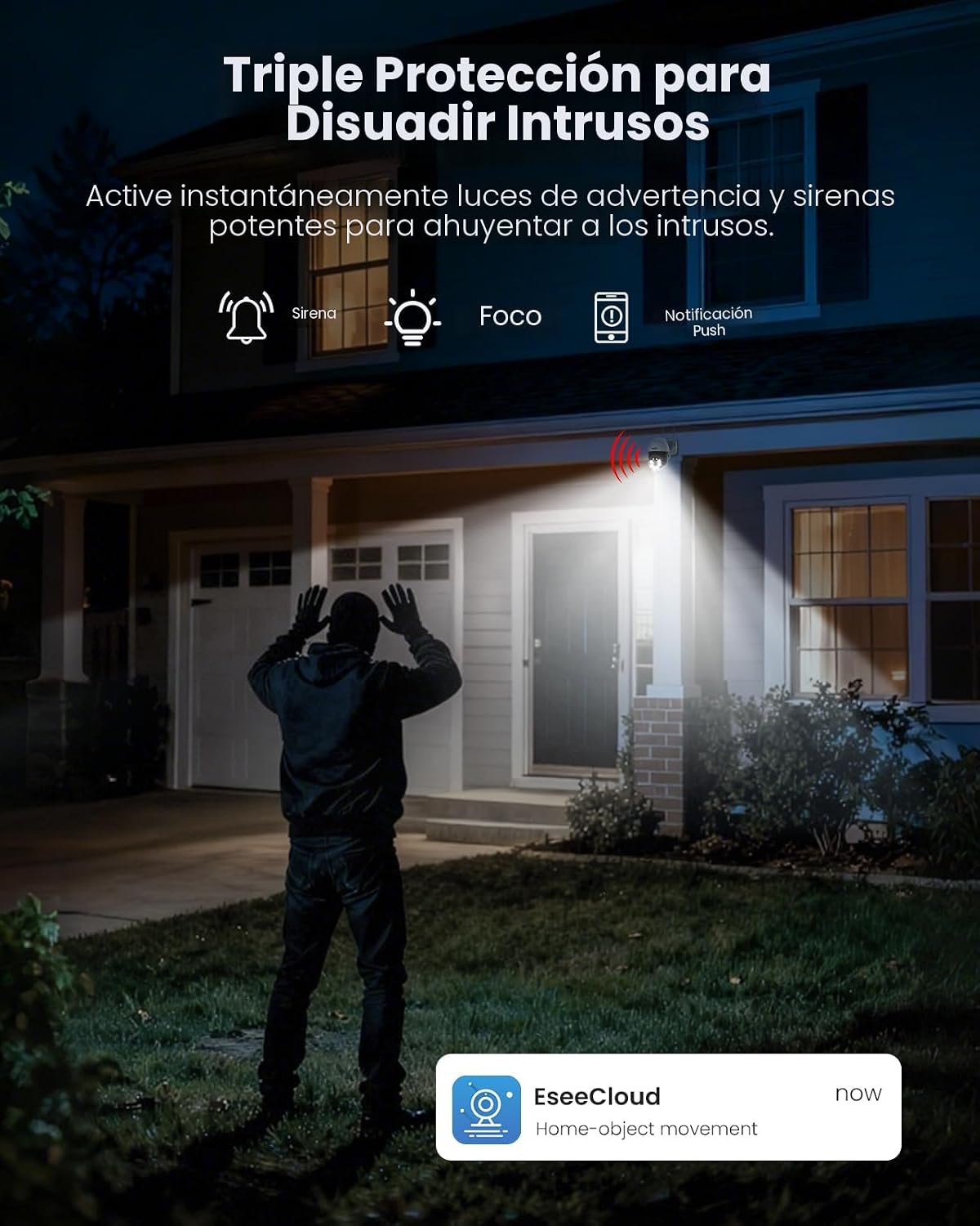 Hiseeu Cámara de seguridad 4K 8MP para exteriores, cámara de seguri...