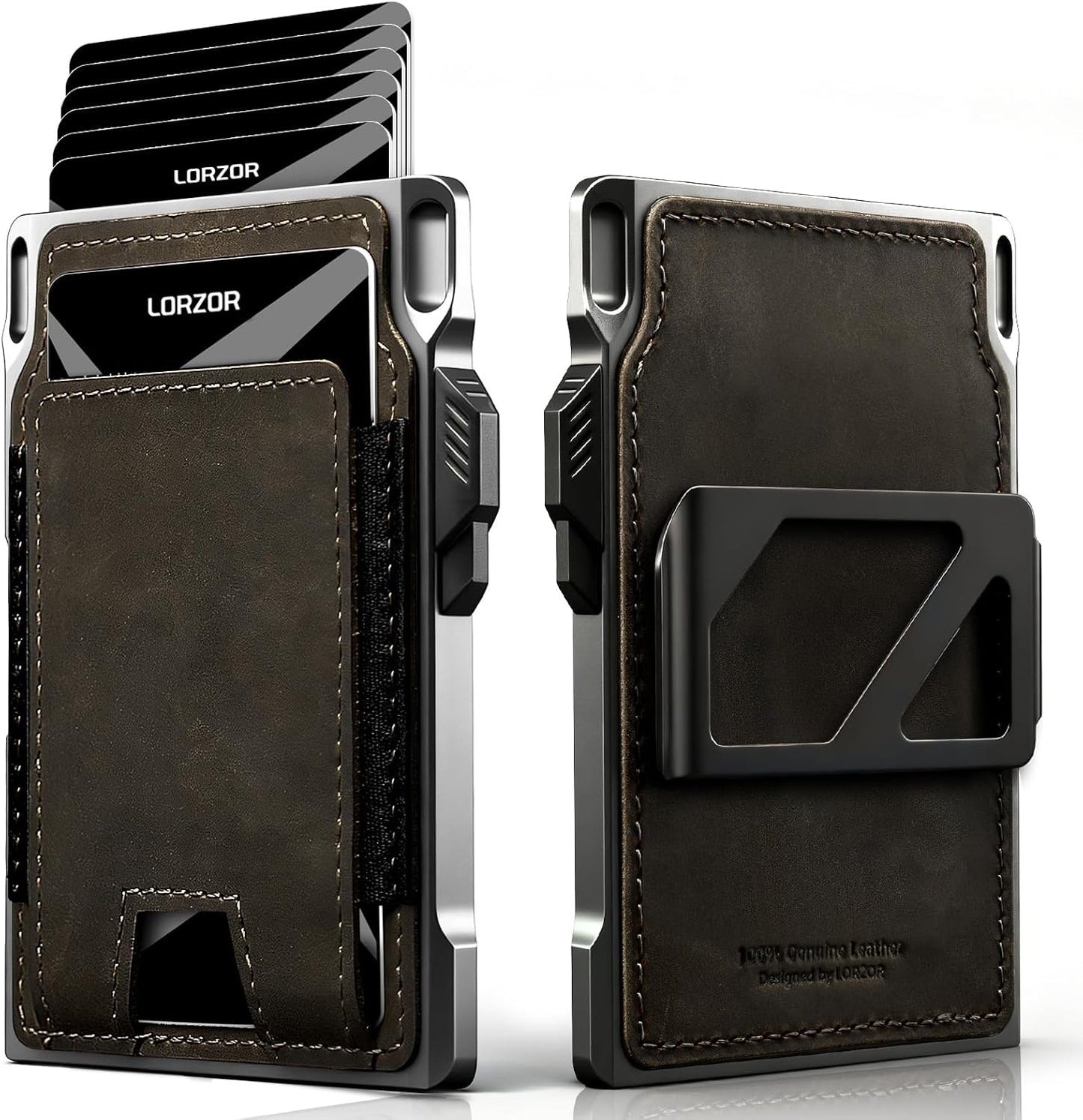 LORZOR Cartera táctica delgada, cartera minimalista para hombres, c...