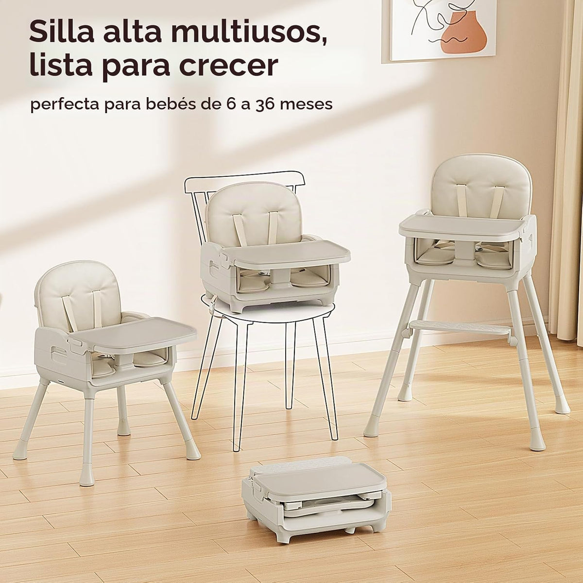 Obee Odee Silla Alta Portátil 3 en 1 para Bebés y Niños Pequeños, S...
