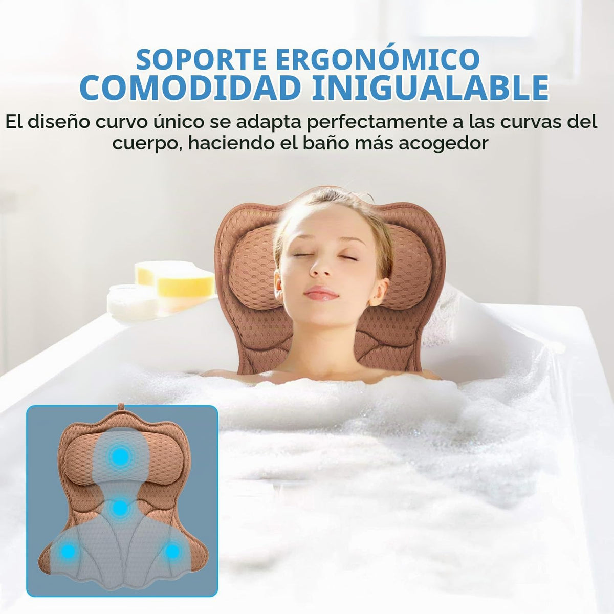 REEZEIVI - Almohadas de baño para bañera, cojín grueso para la espa...