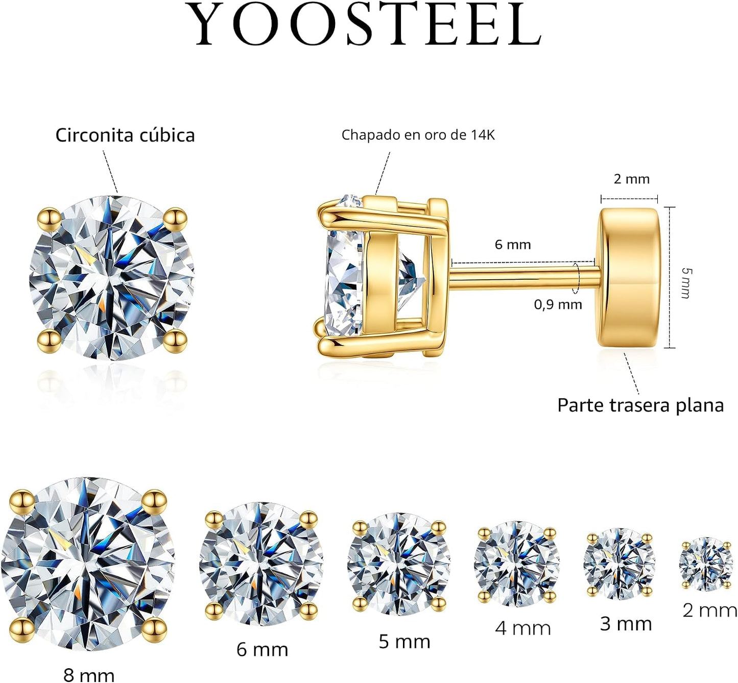 Yoosteel Pendientes de poste de plata de ley 925 hipoalergénicos pa...