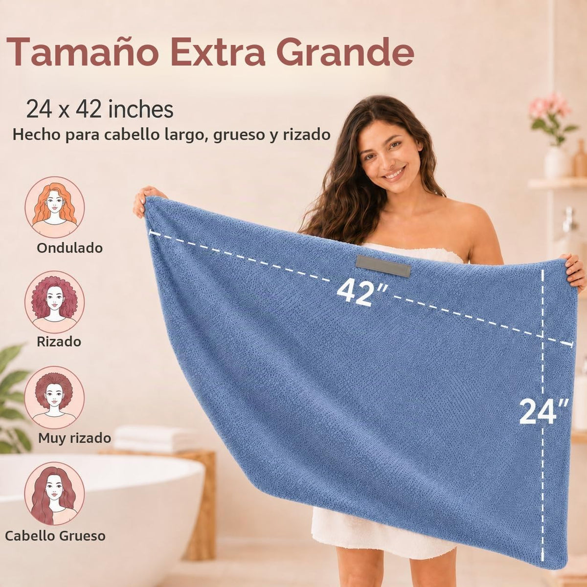 Toalla grande de microfibra para mujer, secado rápido y absorbente...