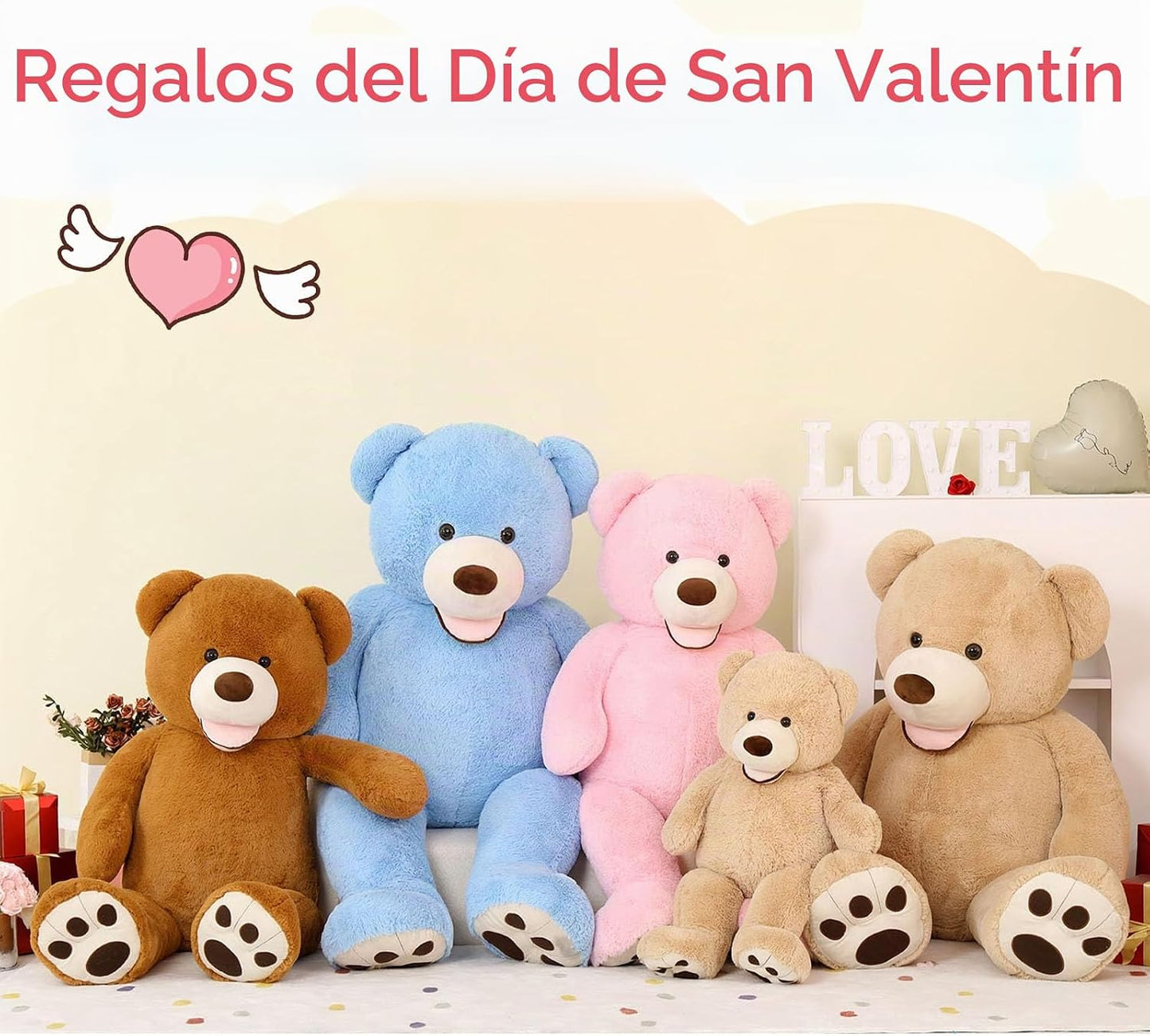 MaoGoLan Oso de peluche gigante de 5 pies, lindo oso de peluche de...