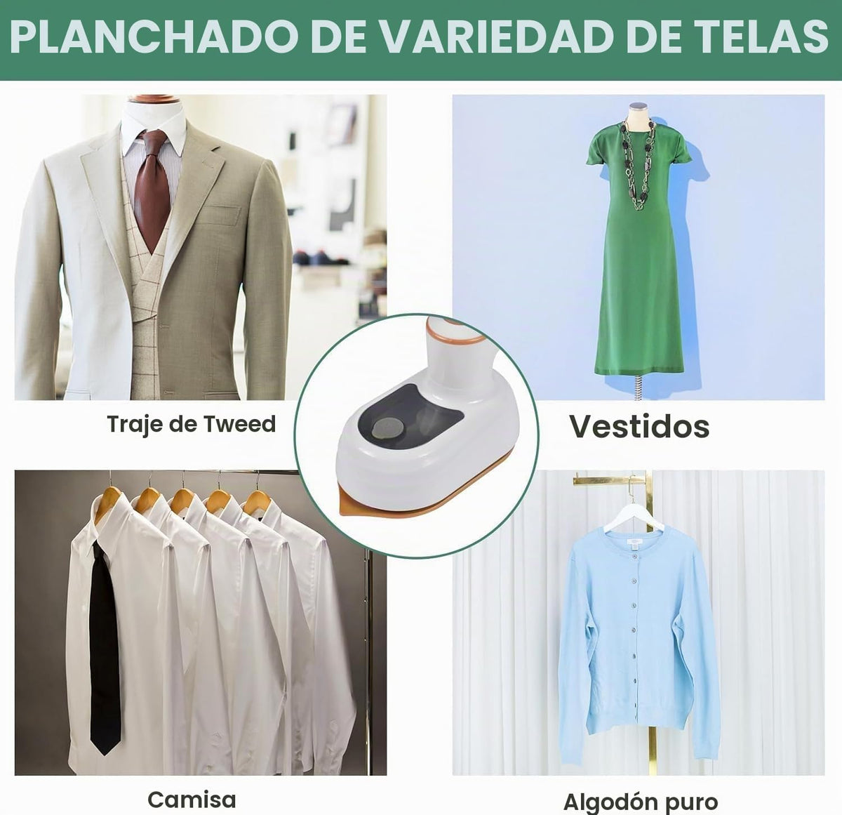 Plancha de viaje para ropa, mini máquina de planchar de mano se pue...