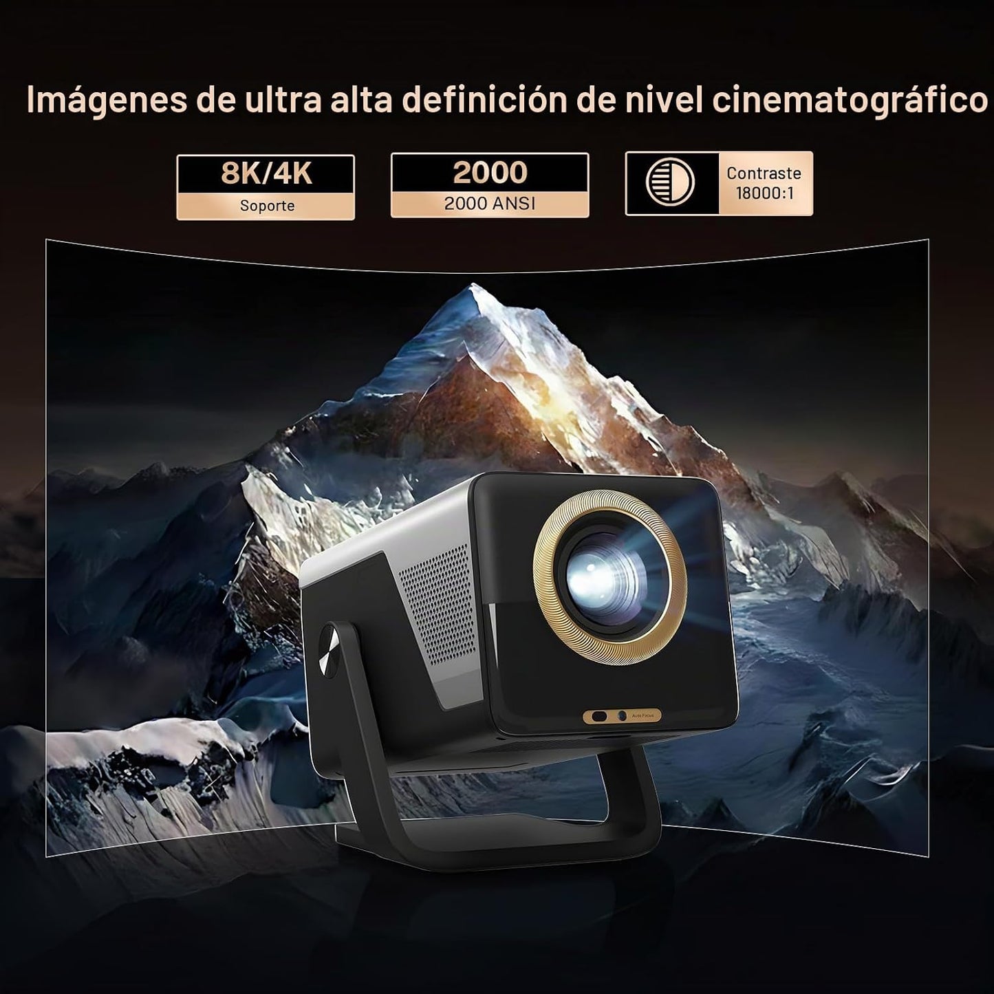 Proyector inteligente X7 2000 ANSI, 1080P nativo, soporte de entrad...