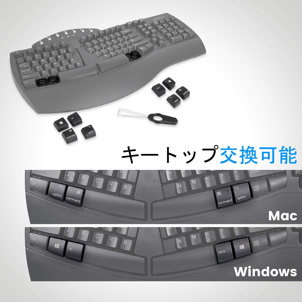 Perixx Periboard-612B - Teclado Inalámbrico Ergonómico Split con Mo...