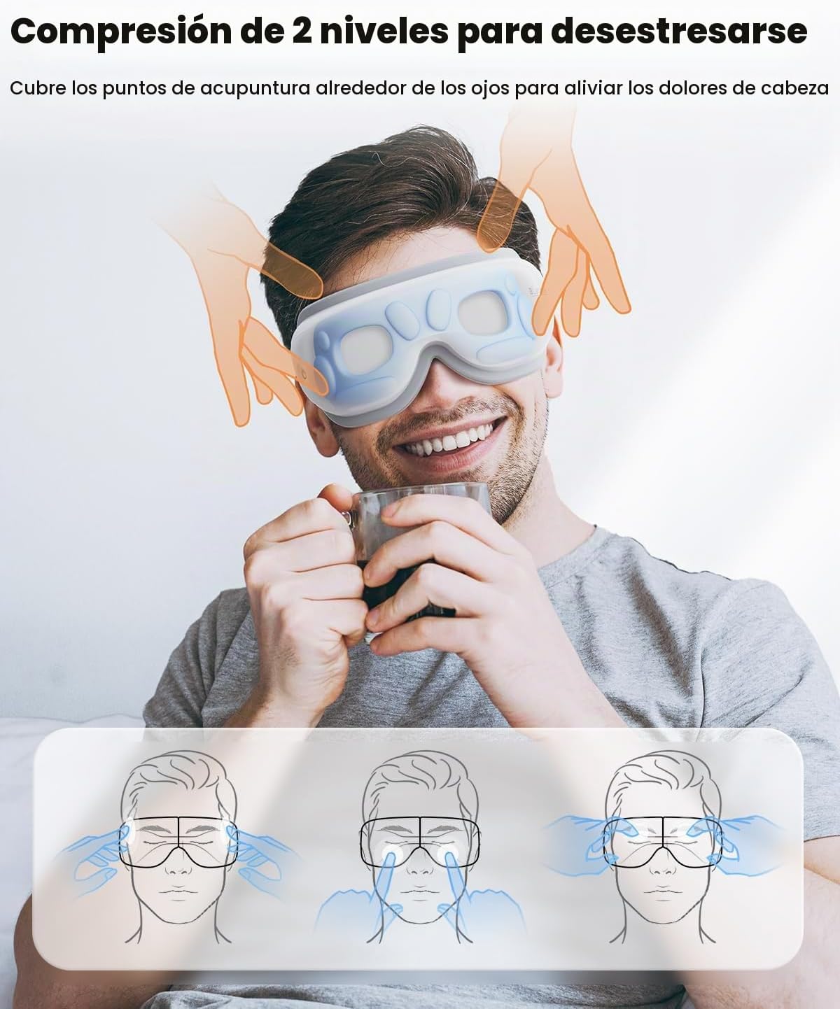 latumab Masajeador de ojos con calor y música Bluetooth, HSA elegib...