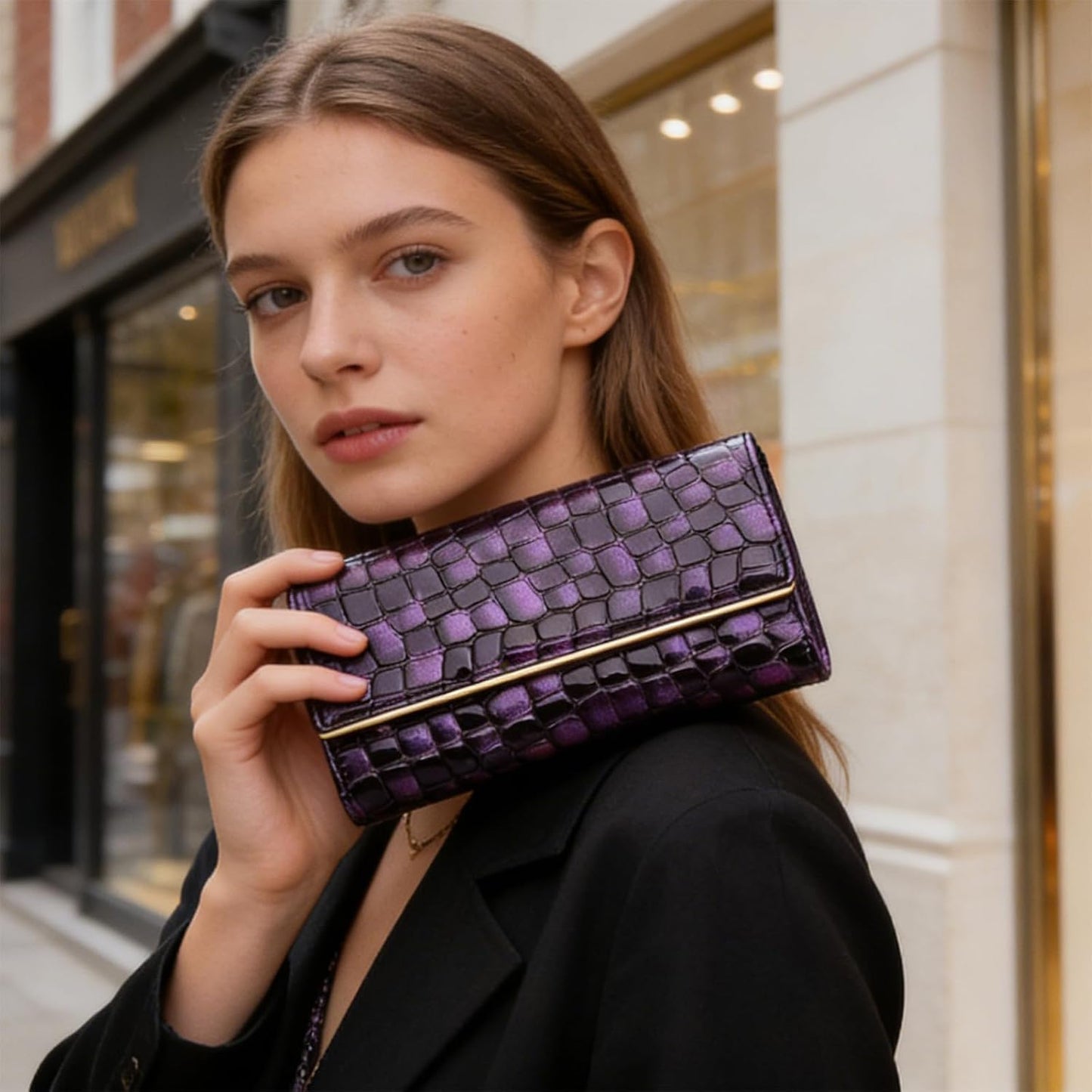 FEIMINA Billetera para mujer, de gran capacidad, con bloqueo RFID,...