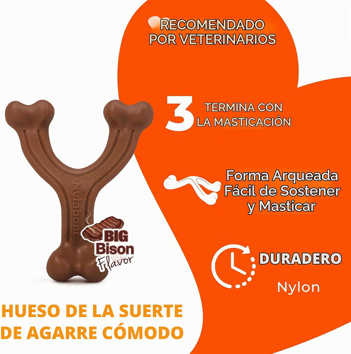 Nylabone Power Chew - Juguete ergonómico para masticar y sujetar y...